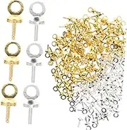 COHEALI 100pcs DIY Jewelry Making Supplies Mini Screw Eye Pin Set for DIY Pendant Eye Hooks Screw Small Hook