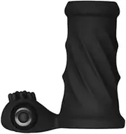 3 in 1 Vibrating Penis Sleeve Enlarger with Clitoral Vibrator,Girth Enhancer Extender for Men with Vibrating Cock Ring to Enhance Hardness,Elastic Penis Ring to Delay Cock Rings,Sex Toy for Men