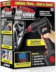 Air Hawk Pro Automatic Cordless Tire Inflator Portable Air Compressor, Easy to Read Digital Pressure Gauge, Built in LED Light