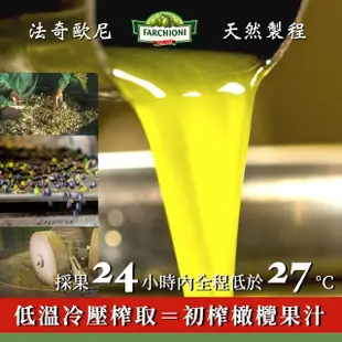 【法奇歐尼】100%義大利莊園特級冷壓初榨橄欖油500ml(金圓瓶)