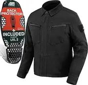 [SHIMA] Giro Jacket Motorcycle Jacket Men's with Protectors AirForce Back Protector Motorcycle Jacket Shoulder Protector Elbow Textile Jacket Stretch Protective Jackets Protector Jacket (Men, Black,