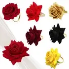 6Pcs Simulation Rose Napkin Holder DIY Napkin Buckle Table Decoration