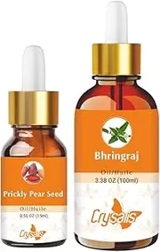 Crysalis Oil Bundle : Prickly Pear Seed (Opuntia Ficus-Indica) (15ml) & Bhringraj (Eclipta prostrata) (100ml) -Oil