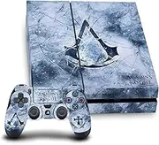 Official Assassin's Creed Glacier Logo Rogue Key Art Vinyl Sticker Gaming Skin Decal Cover Compatible with Sony Playstation 4 PS4 Console and DualShock 4 Controller Bundle