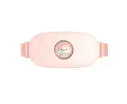 Uterus Heating Belt 4 Gear Adjustable Pain Reduce Vibrating Hot Compress Massage Pad For Back Waist Pink