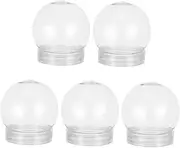 Ciieeo Merry Christmas Snow Globes 5 Pack DIY Plastic Globes with Water for Kids Craft Decor