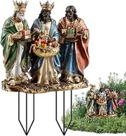 Decorative Stakes for Yard - Nativity Scene Yard Art Acrylic 2D Garden Stak | Waterproof Pathway Decorations Wear-Resistant Christmas Supplies for Garden