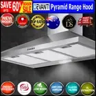 Devanti Range Hood 90cm 900mm Kitchen Canopy Stainless Steel Rangehood Wall Moun