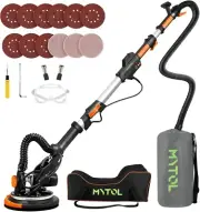 Complete Electric Drywall Sander Kit - 12 Disc Set, LED Light & Foldable Design