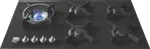 ASKO 90cm 5 Burner Gas on Glass Volcano Cooktop - Matte Black