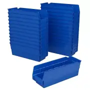 24 Pack Plastic Shelf Bins Heavy Duty Storage Bins for Garage Closet Drawer Blue