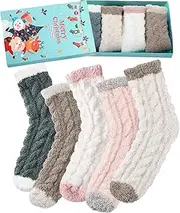 [Suphigher] Fluffy Socks Womens - Cosy Bed Socks for Women, Ladies Winter Fluffy Socks, Sleeping Home Socks Womens 4-7