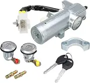 Car Ignition Switch Left Right Door Lock Set with 2 Keys Compatible with Nissan Compatible with Navara D22 1997 1998-2003 2004 2005 2006 K9810-2S806 Door Lock Protective Cover
