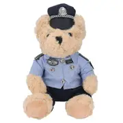Police Teddy Bear Plush Bear Toy Stuffed Animal Furry Traffic Officer Bear Plush Toy For Kids Adults