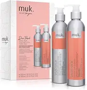 MUK. Vivid muk Duo pack - Colour Lock Shampoo & Color Protect Conditioner. Protects Coloured Hair from Fading, UV for All Hair Types. Colour shampoo and conditioner set, 300ml Each