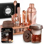 Bartender Kit with Bamboo Stand Bar Set with Cocktail Shaker Bartending Kit