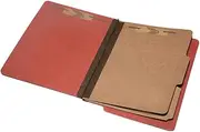 SKILCRAFT 7530-01-590-7104 Six-Part End Tab Classification Folder, Letter Size, 2 Dividers, Red (Box of 10)