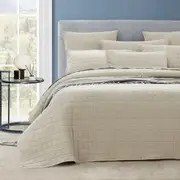 Abhomefashion 7 Piece Vintage Stone Wash Comforter/Bedspread/Coverlet Set King Natural