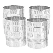 20pcs Circular Tart Rings With Holes Fruit Pie Quiches Cake Mousse Kitchen Baking Mould Perforated