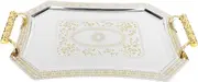 Vaguelly 1Pc Stainless Steel Decorative Cake Tray Elegant Storage Plate for Weddings Parties and Home Decor for Desserts Fruits and Pastries