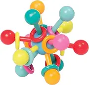 Manhattan Toy Atom Rattle & Teether Grasping Activity Baby Toy, 4.5" x 4.5" x 3.5"