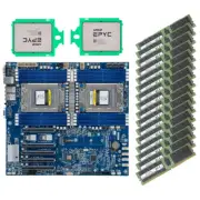 Gigabyte MZ72-HB0 Motherbaord + 2x AMD EPYC 7H12 CPU + 128GB~512GB 3200MHz RAM