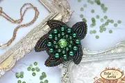 DIY Jewelry Making Pin Cute Turtle Brooch Bead Embroidery Beading Kit