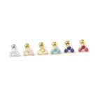 Women Ear Cartilage Stud Piercing Earrings Jewelry Zircon Fashion Heart Helix