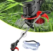 118VF 7500mah Portable Electric Grass Trimmer Handheld Lawn Mower Agricultural Household Cordless Weeder Garden Pruning Tool (Size : with Two Batteries)