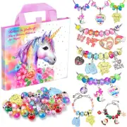 Girls Charm Bracelet Making Kit - Unicorn Jewelry Supplies Make Set DIY Art