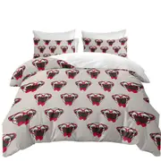 Funny Hipster Pug Dog Pattern Quilt Cover