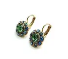 Earrings By Mariana Woman Floral Emerald and AB Swarovski Crystals