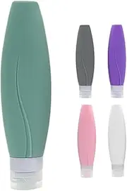 Ipetboom 5pcs Travel Silicone Bottles Leakproof Refillable Containers for Toiletries Easy to Squeeze Portable Bottles for Shampoo Conditioner Lotion More