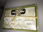 Set of 4 Unused CERAMIC CHEESE MARKERS Re-Markable Unused in BOX ~ FREE SHIPPING