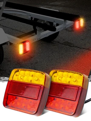 2x Rear Led Waterproof Submersible Trailer Tail Lights Kit Boat Marker Truck (for: Renault)