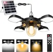 Solar Pendant Light Outdoor, 192LED Hanging Lantern with Motion Sensor, Remote Control Shed Light, 4400mAh Rechargeable Panel IP65 Waterproof for Yard, Patio, Gazebo