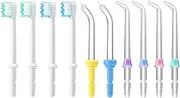 Boao 10 Pieces Replacement Tips Compatible with Waterpik Water Flosser WP-100, WP-100W, WP-260 and More, Includes Classic Jet Tips, Brush Tips and Pocket Tips