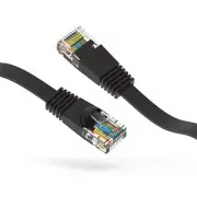 20Ft CAT6 Flat Ethernet Network Cable Black