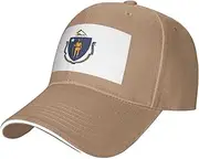 [SSIULUS] Massachusetts State Flag Casquette Cap Hats,Trucker,Baseball Cap with Snapback,Perfect for Summer,Golf