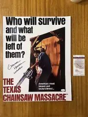Gunnar Hansen Signed Texas Chainsaw Massacre Poster 16x20 JSA Authenticated