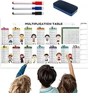 Write Erase Color Multiplication Table, Educational Dry Erase Color Multiplication, Interactive Learning Tool, Portable And Convenient, 25x35cm Size, For Home, Classroom,