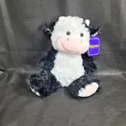 Kellytoy 9" Sitting Promo Black / White Cow Soft Plush Stuffed Animal