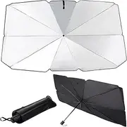 Car Windshield Sun Shade Umbrella, Foldable Car Umbrella Sunshade Cover, Sun Shade for Car Windshield, Front Window Heat Insulation Protection, for Trucks Cars (29.5x55.1 inches)
