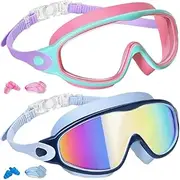 2 Pieces of Swimming Goggles Swimming Glasses Mask No Leakage Gifts Portable for Children 3-15 Year Old Water Pool Glasses Children's Glasses Protecti