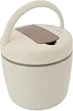 Insulated Food Jar, Vacuum 304 Stainless Steel Lunch Container, Wide Mouth Leak Proof Food Storage Container with Carry Handle Lid Spoon, for Office Travel Picnic (Ivory White 1.2L)