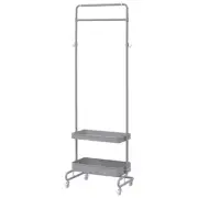 Yamazen Hanger Rack Trolley Hanger with Casters 2 Shelves Total Load Capaci 116