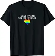 [X.Style] I Love My Son and His Husband Rainbow Heart Queer Kids ds1391 T-Shirt (XL)