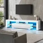Buffet Sideboard Table Cabinet High Gloss LED Light Storage Cupboard Kit