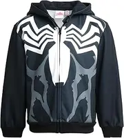 [Marvel] Avengers Boys' Sweatshirt - Spider-Man, Venom, Hulk - Cosplay Costume Hoodie Sweatshirt (3T-12), Size 10/12, Venom Black Spider Man