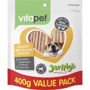 Vitapet JerHigh Dog Treats Chicken With Bacon Flavour 400g